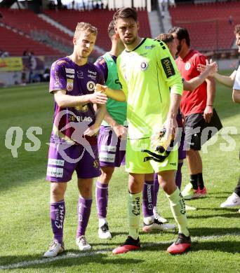 Fussball Bundesliga. SK Austria Klagenfurt gegen FK Austria Wien.  Christopher Cvetko, Phillip Menzel (Klagenfurt).  Klagenfurt, am 21.5.2023.
Foto: Kuess
---
pressefotos, pressefotografie, kuess, qs, qspictures, sport, bild, bilder, bilddatenbank