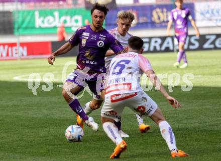 Fussball Bundesliga. SK Austria Klagenfurt gegen FK Austria Wien.  Simon Straudi (Klagenfurt), Doron Leidner (Wien).  Klagenfurt, am 21.5.2023.
Foto: Kuess
---
pressefotos, pressefotografie, kuess, qs, qspictures, sport, bild, bilder, bilddatenbank