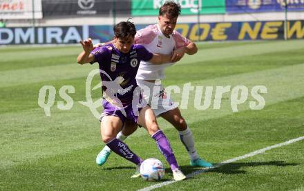 Fussball Bundesliga. SK Austria Klagenfurt gegen FK Austria Wien.  Sebastian Guerra Soto,  (Klagenfurt),  Matteo Meisl  (Wien).  Klagenfurt, am 21.5.2023.
Foto: Kuess
---
pressefotos, pressefotografie, kuess, qs, qspictures, sport, bild, bilder, bilddatenbank