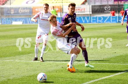 Fussball Bundesliga. SK Austria Klagenfurt gegen FK Austria Wien. Christopher Wernitznig (Klagenfurt), Matthias Braunoeder  (Wien).  Klagenfurt, am 21.5.2023.
Foto: Kuess
---
pressefotos, pressefotografie, kuess, qs, qspictures, sport, bild, bilder, bilddatenbank