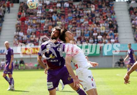 Fussball Bundesliga. SK Austria Klagenfurt gegen FK Austria Wien. Kosmas Gkezos,   (Klagenfurt),  Haris Tabakovic  (Wien).  Klagenfurt, am 21.5.2023.
Foto: Kuess
---
pressefotos, pressefotografie, kuess, qs, qspictures, sport, bild, bilder, bilddatenbank