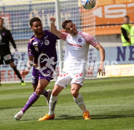 Fussball Bundesliga. SK Austria Klagenfurt gegen FK Austria Wien. Michael Blauensteiner,  (Klagenfurt),  Doron Leidner   (Wien).  Klagenfurt, am 21.5.2023.
Foto: Kuess
---
pressefotos, pressefotografie, kuess, qs, qspictures, sport, bild, bilder, bilddatenbank