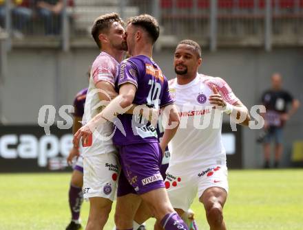 Fussball Bundesliga. SK Austria Klagenfurt gegen FK Austria Wien.  Andrew Irving, (Klagenfurt),   James Robert Holland  (Wien).  Klagenfurt, am 21.5.2023.
Foto: Kuess
---
pressefotos, pressefotografie, kuess, qs, qspictures, sport, bild, bilder, bilddatenbank