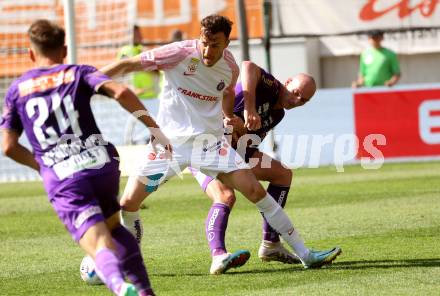 Fussball Bundesliga. SK Austria Klagenfurt gegen FK Austria Wien.  Nicolas Wimmer (Klagenfurt), Haris Tabakovic (Wien).  Klagenfurt, am 21.5.2023.
Foto: Kuess
---
pressefotos, pressefotografie, kuess, qs, qspictures, sport, bild, bilder, bilddatenbank