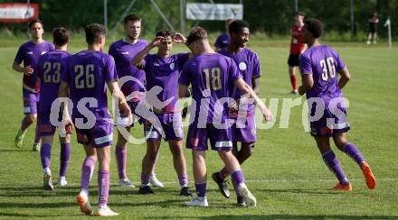 Fussball Kaerntner Liga. SK Austria Klagenfurt gegen Spittal. Torjubel  (Austria Klagenfurt).  Brueckl, am 27.5.2023.
Foto: Kuess



---
pressefotos, pressefotografie, kuess, qs, qspictures, sport, bild, bilder, bilddatenbank