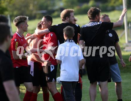 Fussball Kaerntner Liga. SK Austria Klagenfurt gegen Spittal.  Torjubel  (Spittal). Brueckl, am 27.5.2023.
Foto: Kuess



---
pressefotos, pressefotografie, kuess, qs, qspictures, sport, bild, bilder, bilddatenbank