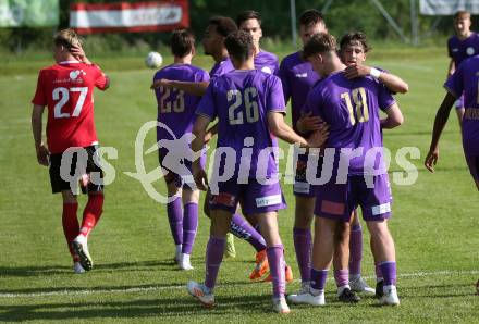 Fussball Kaerntner Liga. SK Austria Klagenfurt gegen Spittal. Torjubel Austria  (Austria Klagenfurt).  Brueckl, am 27.5.2023.
Foto: Kuess



---
pressefotos, pressefotografie, kuess, qs, qspictures, sport, bild, bilder, bilddatenbank