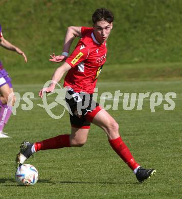 Fussball Kaerntner Liga. SK Austria Klagenfurt gegen Spittal.  Samuel Muellmann (Spittal). Brueckl, am 27.5.2023.
Foto: Kuess



---
pressefotos, pressefotografie, kuess, qs, qspictures, sport, bild, bilder, bilddatenbank