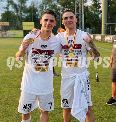 Fussball Kaerntner Liga. ASK gegen Lendorf. Meisterfeier  Bohdan Romaniuk (ASK).  KLagenfurt, am 2.6.2023.
Foto: Kuess



---
pressefotos, pressefotografie, kuess, qs, qspictures, sport, bild, bilder, bilddatenbank