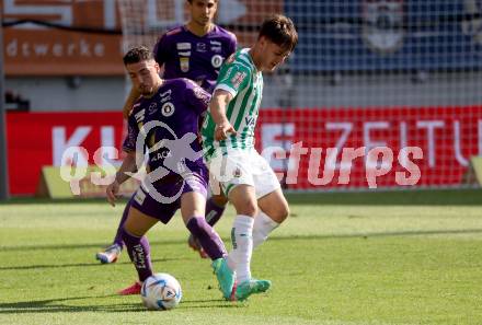 Fussball Bundesliga. SK Austria Klagenfurt gegen SK Rapid Wien.  Sinan Karweina, (Klagenfurt),  Moritz Oswald   (Rapid).  Klagenfurt, am 3.6.2023.
Foto: Kuess
---
pressefotos, pressefotografie, kuess, qs, qspictures, sport, bild, bilder, bilddatenbank