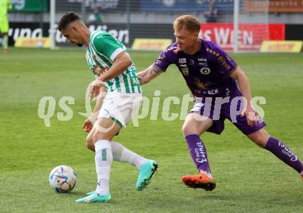 Fussball Bundesliga. SK Austria Klagenfurt gegen SK Rapid Wien.  Jonas Arweiler,  (Klagenfurt),   Martin Koscelnik (Rapid).  Klagenfurt, am 3.6.2023.
Foto: Kuess
---
pressefotos, pressefotografie, kuess, qs, qspictures, sport, bild, bilder, bilddatenbank