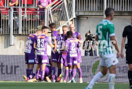 Fussball Bundesliga. SK Austria Klagenfurt gegen SK Rapid Wien.  Torjubel Sinan Karweina (Klagenfurt). Klagenfurt, am 3.6.2023.
Foto: Kuess
---
pressefotos, pressefotografie, kuess, qs, qspictures, sport, bild, bilder, bilddatenbank