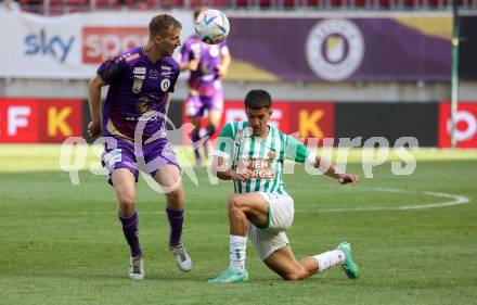 Fussball Bundesliga. SK Austria Klagenfurt gegen SK Rapid Wien. Christopher Cvetko,   (Klagenfurt),  Jonas Antonius Auer  (Rapid).  Klagenfurt, am 3.6.2023.
Foto: Kuess
---
pressefotos, pressefotografie, kuess, qs, qspictures, sport, bild, bilder, bilddatenbank