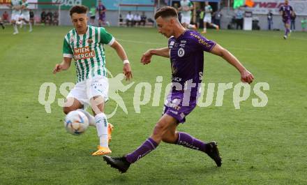 Fussball Bundesliga. SK Austria Klagenfurt gegen SK Rapid Wien. Till Schumacher, (Klagenfurt),   Bernhard Zimmermann   (Rapid).  Klagenfurt, am 3.6.2023.
Foto: Kuess
---
pressefotos, pressefotografie, kuess, qs, qspictures, sport, bild, bilder, bilddatenbank