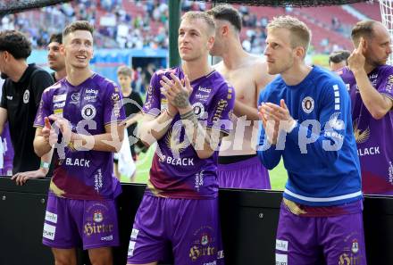 Fussball Bundesliga. SK Austria Klagenfurt gegen SK Rapid Wien.  Till Schumacher, Florian Jaritz, Christopher CVetko . Klagenfurt, am 3.6.2023.
Foto: Kuess
---
pressefotos, pressefotografie, kuess, qs, qspictures, sport, bild, bilder, bilddatenbank