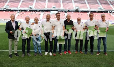 Fussball Bundesliga. SK Austria Klagenfurt gegen SK Rapid Wien.   Helmut Kreuzer, Rudolf Tuerk, Guenther Golautschnig, Herbert Strohmaier, Kurt Widmann, Franz Zore, Dr. Jozef Kurzeja, Robert Hasitzka, Guenther Vidreis. Klagenfurt, am 3.6.2023.
Foto: Kuess
---
pressefotos, pressefotografie, kuess, qs, qspictures, sport, bild, bilder, bilddatenbank