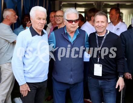 Fussball Bundesliga. SK Austria Klagenfurt gegen SK Rapid Wien.   Jahrhundertfussballer. Alois Jagodic, Friedl KOncilia, Klaus Mitterdorfer (Klagenfurt). Klagenfurt, am 3.6.2023.
Foto: Kuess
---
pressefotos, pressefotografie, kuess, qs, qspictures, sport, bild, bilder, bilddatenbank