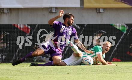 Fussball Bundesliga. SK Austria Klagenfurt gegen SK Rapid Wien.  Kosmas Gkezos, (Klagenfurt),  Marco Gruell   (Rapid).  Klagenfurt, am 3.6.2023.
Foto: Kuess
---
pressefotos, pressefotografie, kuess, qs, qspictures, sport, bild, bilder, bilddatenbank