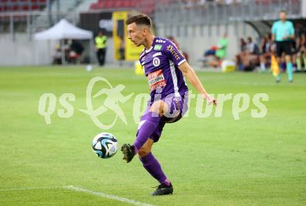 Fussball Bundesliga. SK Austria Klagenfurt gegen Cashpoint SCR Altach.  Till Schumacher  (Klagenfurt).   Klagenfurt, am 19.8.2023.
Foto: Kuess
---
pressefotos, pressefotografie, kuess, qs, qspictures, sport, bild, bilder, bilddatenbank