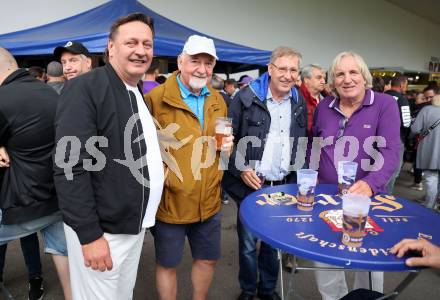 Fussball Bundesliga. SK Austria Klagenfurt gegen WAC.  Mario Pichorner, Willy Haslitzer, Andreas Skorianz, Helmut Koenig. Klagenfurt, am 9.8.2023.
Foto: Kuess
---
pressefotos, pressefotografie, kuess, qs, qspictures, sport, bild, bilder, bilddatenbank