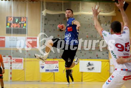 Handball BUndesliga. SC Ferlach gegen HC FIVERS WAT Margareten.  Jure Kocbek (SCF). Ferlach, am 5.9.2023.
Foto: Kuess
---
pressefotos, pressefotografie, kuess, qs, qspictures, sport, bild, bilder, bilddatenbank