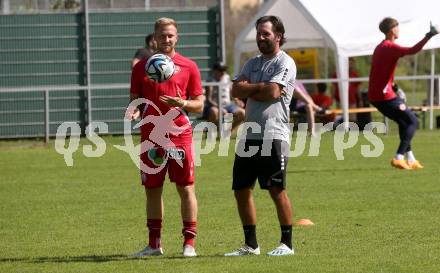 Fussball.  Testspiel. Austria Klagenfurt gegen GAK.  Sandro Zakany (Klagenfurt),   Markus Rusek, (GAK). Viktring, 8.9.2023.
Foto: Kuess
---
pressefotos, pressefotografie, kuess, qs, qspictures, sport, bild, bilder, bilddatenbank
