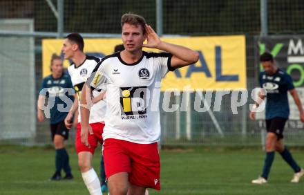 Fussball Kaerntner Liga. Kraig gegen Spittal.  Torjubel Thomas Walker  (Spittal). Kraig, am 9.9.2023.
Foto: Kuess
---
pressefotos, pressefotografie, kuess, qs, qspictures, sport, bild, bilder, bilddatenbank
