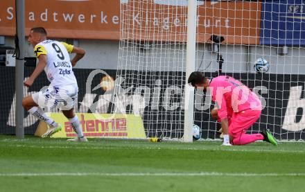 Fussball Bundesliga. SK Austria Klagenfurt gegen LASK.   Torjubel Marin Ljubicic (LASK).  Klagenfurt, am 16.9.2023.
Foto: Kuess
---
pressefotos, pressefotografie, kuess, qs, qspictures, sport, bild, bilder, bilddatenbank