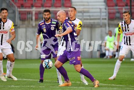 Fussball Bundesliga. SK Austria Klagenfurt gegen LASK.  Nicolas Wimmer, (Klagenfurt),    Marin Ljubicic   (LASK).  Klagenfurt, am 16.9.2023.
Foto: Kuess
---
pressefotos, pressefotografie, kuess, qs, qspictures, sport, bild, bilder, bilddatenbank