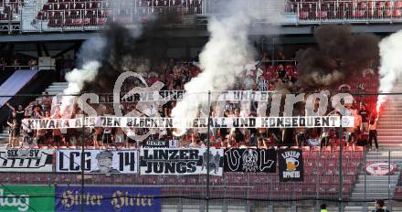 Fussball Bundesliga. SK Austria Klagenfurt gegen LASK. Fans (LASK).  Klagenfurt, am 16.9.2023.
Foto: Kuess
---
pressefotos, pressefotografie, kuess, qs, qspictures, sport, bild, bilder, bilddatenbank