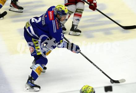 EBEL. Eishockey Bundesliga. EC VSV gegen HCB Suedtirol Alperia.   Dylan Macpherson  (VSV). Villach, am 19.9.2023
Foto: Kuess
www.qspictures.net
---
pressefotos, pressefotografie, kuess, qs, qspictures, sport, bild, bilder, bilddatenbank