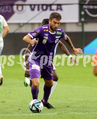Fussball Bundesliga. SK Austria Klagenfurt gegen SC Austria Lustenau.   Kosmas Gkezos (Klagenfurt).  Klagenfurt, am 23.9.2023.
Foto: Kuess
---
pressefotos, pressefotografie, kuess, qs, qspictures, sport, bild, bilder, bilddatenbank