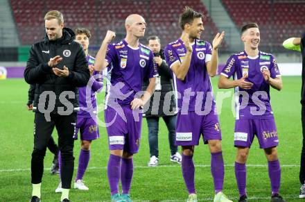 Fussball Bundesliga. SK Austria Klagenfurt gegen WSG Tirol. Marco Knaller, Nicolas Wimmer, Phillip Menzel, Till Schumacher   (Klagenfurt).  Klagenfurt, am 28.10.2023.
Foto: Kuess
www.qspictures.net
---
pressefotos, pressefotografie, kuess, qs, qspictures, sport, bild, bilder, bilddatenbank