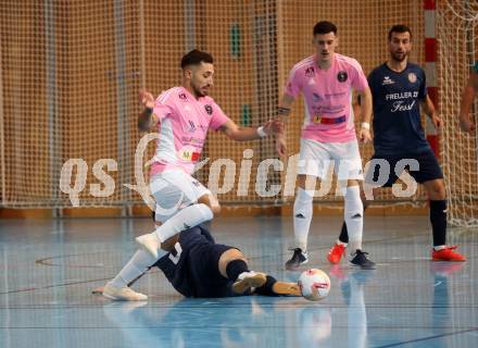 Futsal. Carinthia Flamengo Futsal Club gegen LPSV-Kaernten.  Yosifov Svetlozar Angelov  (C.F.F.C),   Nemanja Lukic (LPSV). Klagenfurt, 26.11.2023.
Foto: Kuess
www.qspictures.net
---
pressefotos, pressefotografie, kuess, qs, qspictures, sport, bild, bilder, bilddatenbank