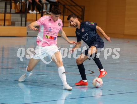 Futsal. Carinthia Flamengo Futsal Club gegen LPSV-Kaernten.  Timo Todor-Kostic  (C.F.F.C),   Samir Nuhanovic (LPSV). Klagenfurt, 26.11.2023.
Foto: Kuess
www.qspictures.net
---
pressefotos, pressefotografie, kuess, qs, qspictures, sport, bild, bilder, bilddatenbank
