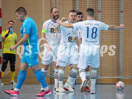 Futsal. FUTSAL versli.at Klagenfurt gegen FC Diamant Linz.  Torjubel  (Linz). Klagenfurt, 26.11.2023.
Foto: Kuess
www.qspictures.net
---
pressefotos, pressefotografie, kuess, qs, qspictures, sport, bild, bilder, bilddatenbank