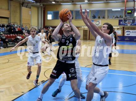 Basketball 2. Liga 2023/2024. Grunddurchgang 12. Runde.  KOS gegen Mattersburg Rocks.    Andi Smrtnik (KOS),  Evgenios Sergienko  (Mattersburg Rocks). Klagenfurt, am 16.12.12023.
Foto: Kuess
www.qspictures.net
---
pressefotos, pressefotografie, kuess, qs, qspictures, sport, bild, bilder, bilddatenbank
