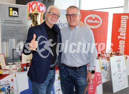 Eishockey. Legenden Turnier. Pressekonferenz.   Greg Holst, Johann Hans Sulzer. KLagenfurt, am 6.12.2023.
Foto: Kuess
---
pressefotos, pressefotografie, kuess, qs, qspictures, sport, bild, bilder, bilddatenbank