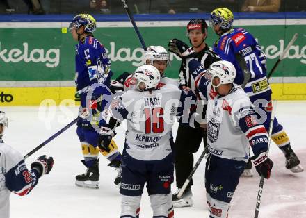 EBEL. Eishockey Bundesliga. EC VSV gegen Fehervar AV19.   Torjubel Fehervar. Villach, am 28.12.2023
Foto: Kuess
www.qspictures.net
---
pressefotos, pressefotografie, kuess, qs, qspictures, sport, bild, bilder, bilddatenbank