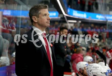 EBEL. Eishockey Bundesliga. EC KAC gegen Asiago Hockey.   Trainer Kirkk Furey  (KAC).  Klagenfurt, am 23.1.2024.
Foto: Kuess
www.qspictures.net
---
pressefotos, pressefotografie, kuess, qs, qspictures, sport, bild, bilder, bilddatenbank