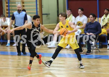 Basketball 2. Bundesliga. Woerthersee Piraten gegen Basket Flames. Emilio Rozmann (Piraten), Enzo Jantzen (Basket Flames). Klagenfurt, am 4.2.2024.
Foto: Kuess
---
pressefotos, pressefotografie, kuess, qs, qspictures, sport, bild, bilder, bilddatenbank
