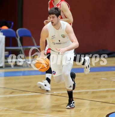 Basketball 2. Liga 2023/2024. Grunddurchgang 17. Runde.  KOS gegen Upper Austrian Ballers   Maximilian Seher (KOS),  Klagenfurt, am 10.2.2024.
Foto: Kuess

---
pressefotos, pressefotografie, kuess, qs, qspictures, sport, bild, bilder, bilddatenbank