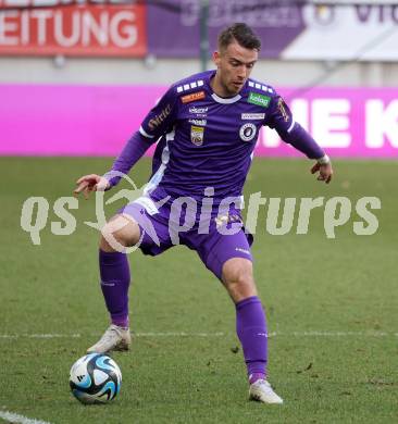 Fussball Bundesliga. SK Austria Klagenfurt gegen FC Blau Weiss Linz.  Max Besuschkow (Klagenfurt).  Klagenfurt, am 25.2.2024.
Foto: Kuess
www.qspictures.net
---
pressefotos, pressefotografie, kuess, qs, qspictures, sport, bild, bilder, bilddatenbank