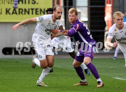 Fussball Bundesliga. SK Austria Klagenfurt gegen SK Puntigamer Sturm Graz.  Jonas Arweiler, (Klagenfurt),  Jon Gorenc Stankovic  (Graz).  Klagenfurt, am 17.3.2024.
Foto: Kuess
www.qspictures.net
---
pressefotos, pressefotografie, kuess, qs, qspictures, sport, bild, bilder, bilddatenbank