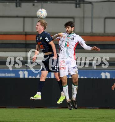 Fussball Regionalliga. WAC Amateure gegen Wallern.   Michael Novak (WAC),   Maximilian Straif (Wallern).
Wolfsberg, am 22.3.2024.
Foto: Kuess
www.qspictures.net
---
pressefotos, pressefotografie, kuess, qs, qspictures, sport, bild, bilder, bilddatenbank