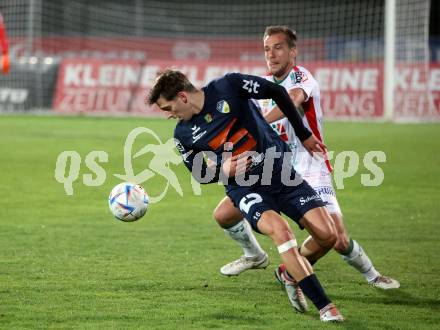 Fussball Regionalliga. WAC Amateure gegen Wallern.  Mario Leitgeb  (WAC),  Mateo Kvesa  (Wallern). Wolfsberg, am 22.3.2024.
Foto: Kuess
www.qspictures.net
---
pressefotos, pressefotografie, kuess, qs, qspictures, sport, bild, bilder, bilddatenbank