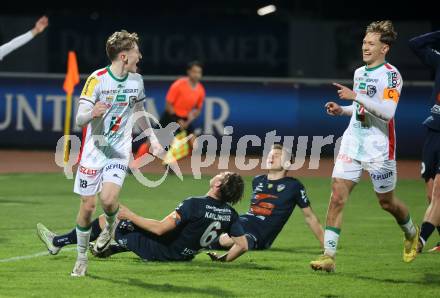 Fussball Regionalliga. WAC Amateure gegen Wallern.  Torjubel Michael Morgenstern, Maximilian Scharfetter  (WAC).
Wolfsberg, am 22.3.2024
Foto: Kuess
www.qspictures.net
---
pressefotos, pressefotografie, kuess, qs, qspictures, sport, bild, bilder, bilddatenbank