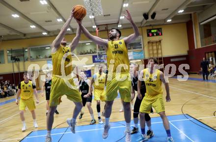 Basketball 2. Liga 2023/2024. Playoffs. SF-1.  Woerthersee Piraten gegen Union Deutsch Wagram Alligators.  Jan-Arne Apschner, Marin Sliskovic  (Piraten),   Klagenfurt, am 23.3.2024.
Foto: Kuess

---
pressefotos, pressefotografie, kuess, qs, qspictures, sport, bild, bilder, bilddatenbank