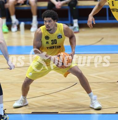 Basketball 2. Liga 2023/2024. Playoffs. SF-3.  Woerthersee Piraten gegen Union Deutsch Wagram Alligators.  Marcus Holyfield  (Piraten). Klagenfurt, am 6.4.2024.
Foto: Kuess
---
pressefotos, pressefotografie, kuess, qs, qspictures, sport, bild, bilder, bilddatenbank
