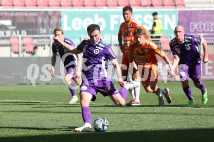 Fussball Bundesliga. SK Austria Klagenfurt gegen TSV Egger Glas Hartberg. Andrew Irving  (Klagenfurt).  Klagenfurt, am 7.4.2024.
Foto: Kuess
www.qspictures.net
---
pressefotos, pressefotografie, kuess, qs, qspictures, sport, bild, bilder, bilddatenbank